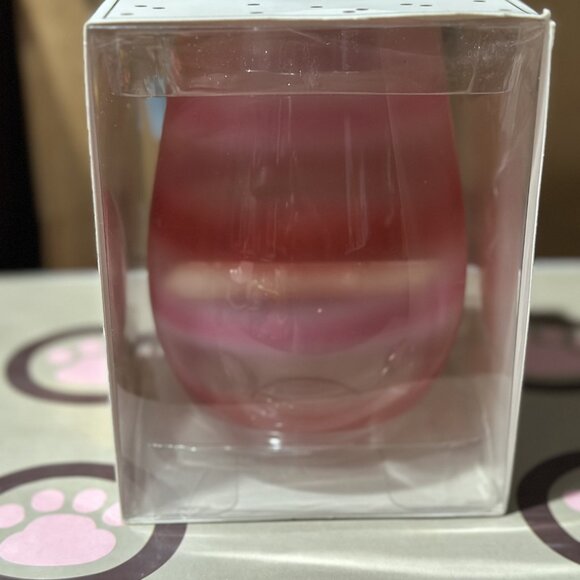 Slant Collections Jumbo Stemless Wine Glass – Pink Swirl – New in Box - Picture 3 of 12